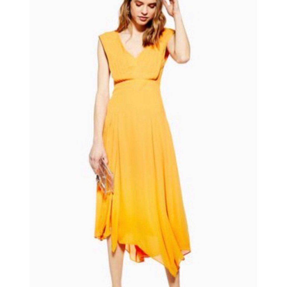 Topshop Sleeveless Pleated Pinafore Shift Dress Size 2